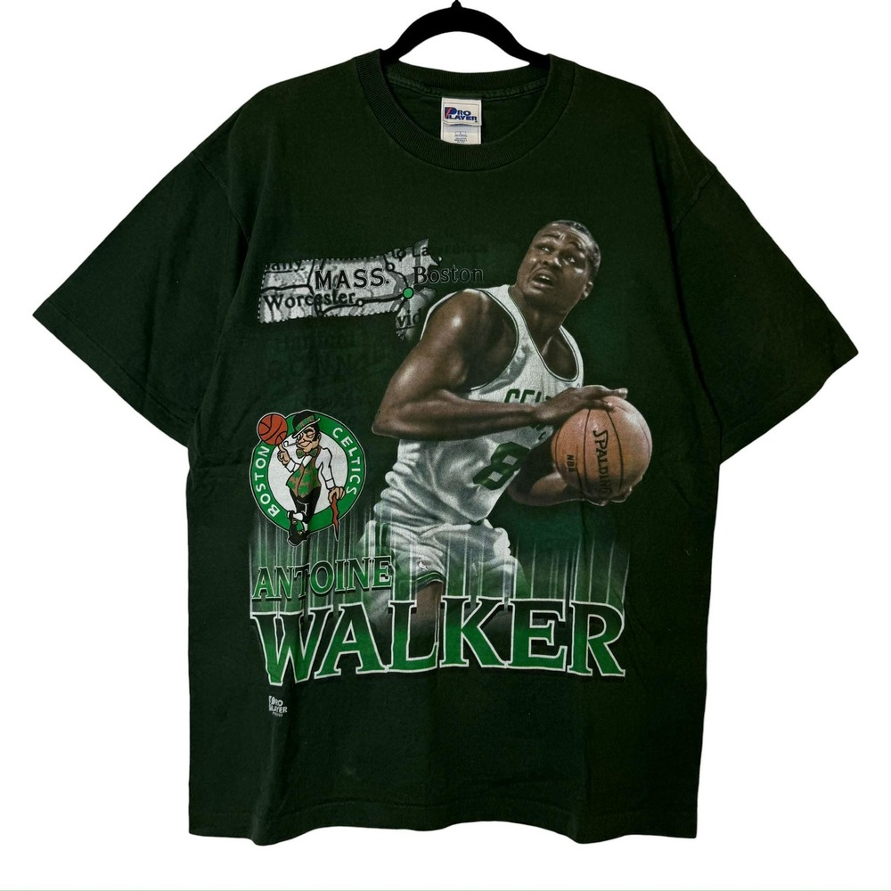 Vintage 90s Boston Celtics Antoine Walker Pro Player Player Tee NBA Sz L